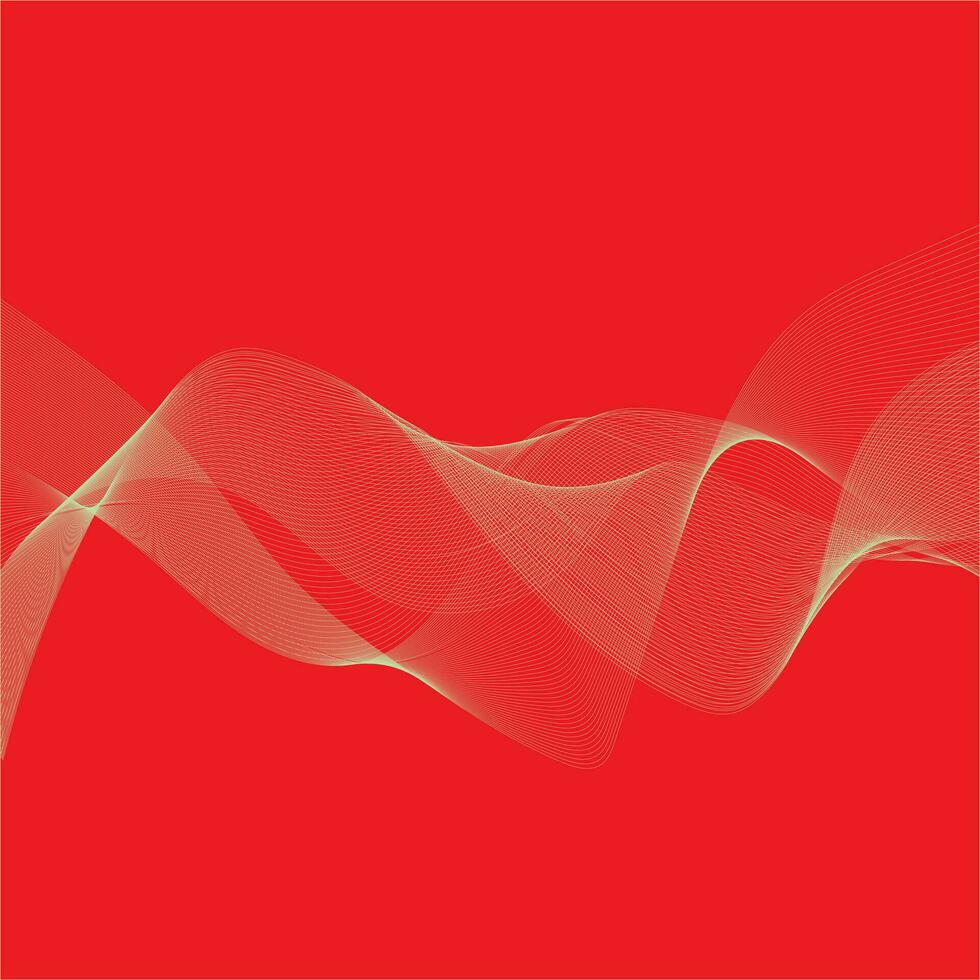moderne Facile abstrait crème Couleur ondulé air ligne modèle art sur rouge Couleur Contexte vecteur