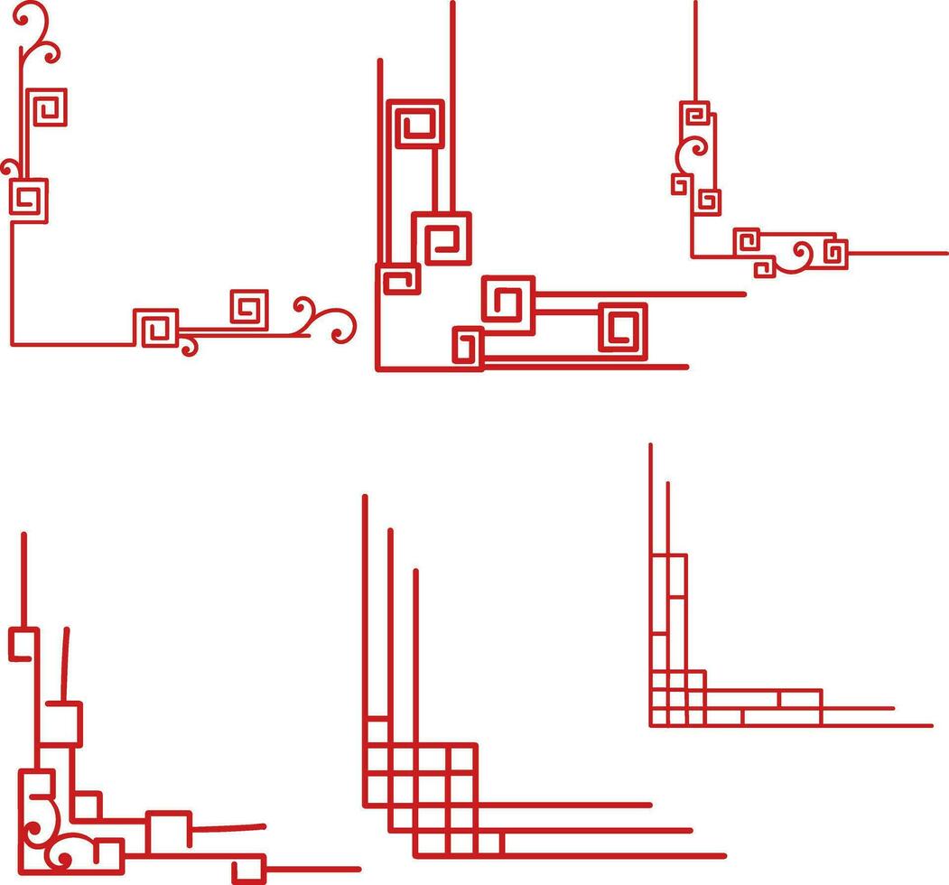 ensemble chinois coin vecteur
