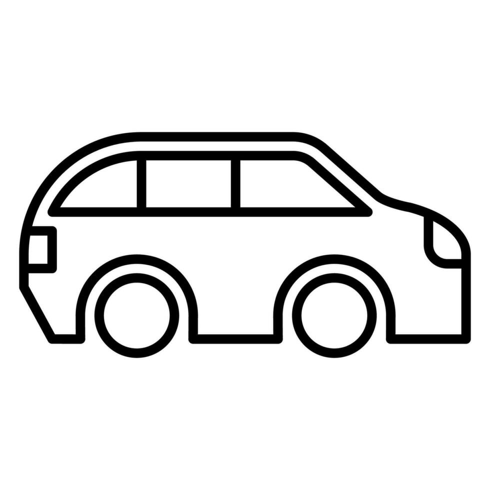 voiture icône ou logo illustration contour noir style vecteur