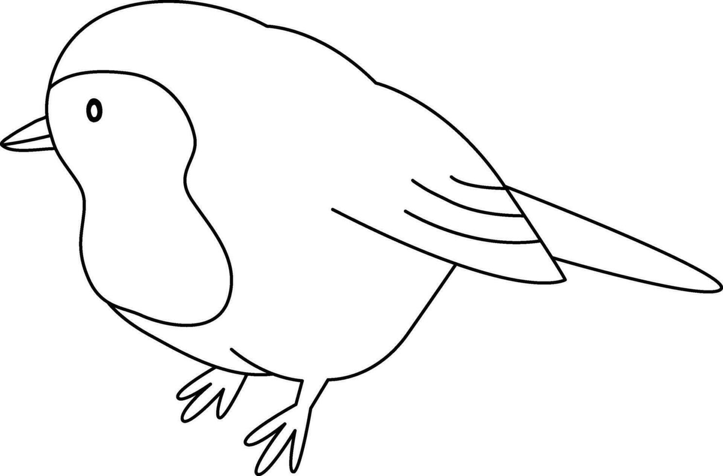Robin oiseau, dessin animé, tiré avec Facile lignes, griffonnage, dessiné à la main avec une Facile et lisse style. le Robin oiseau est mignonne vecteur