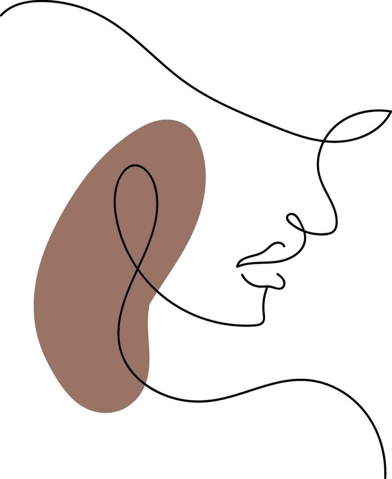 femme ligne art, fleur tête féminin illustration, femme visage avec fleurs doubler, minimaliste logo, ligne dessin, la nature biologique produits de beauté se maquiller, vecteur