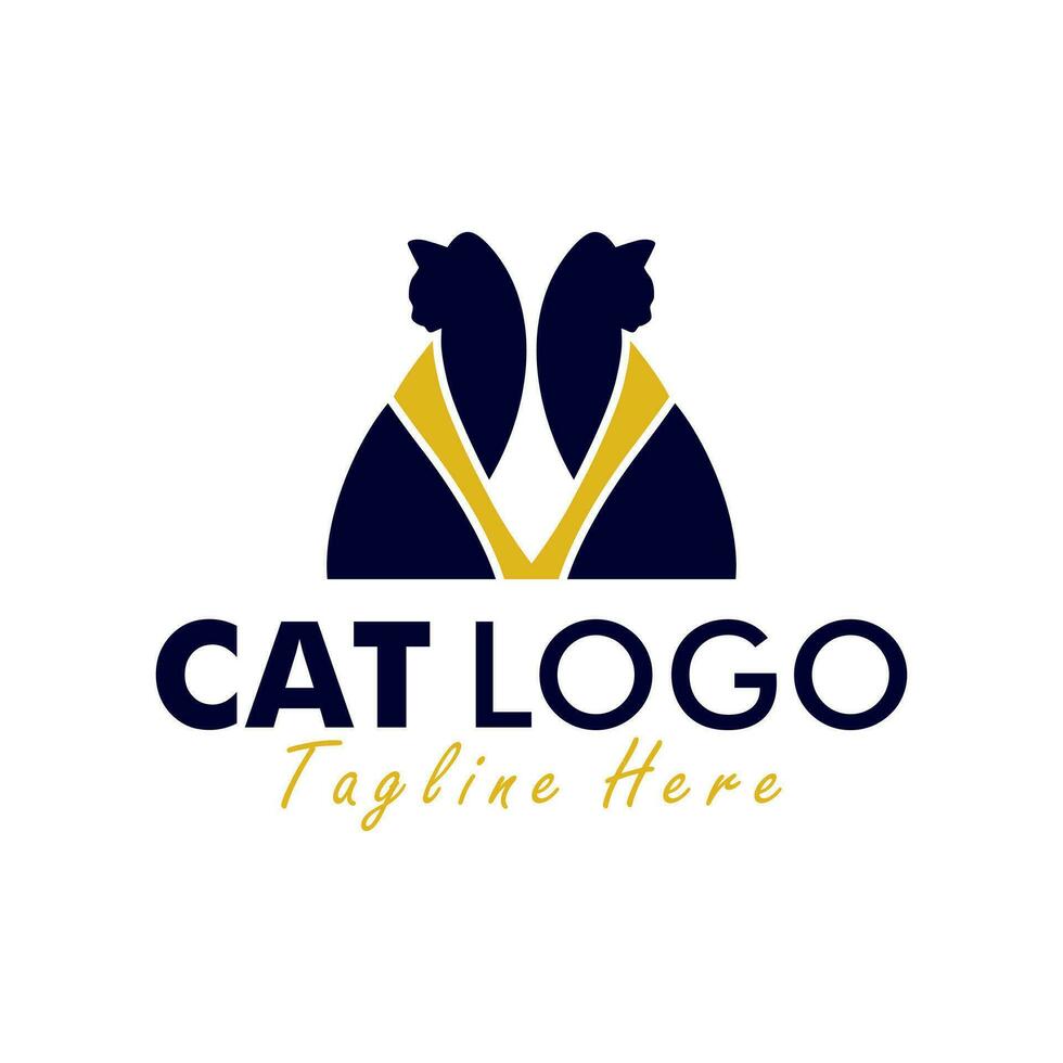 chat vecteur illustration logo avec lettre v