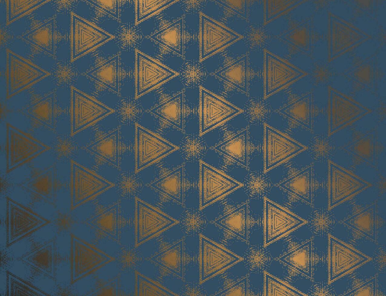 géométrique abstrait foncé bleu métallique or éclat texturé kaléidoscopique hexagonal modèle. symétrique luxe ornement pour numérique papier, fond d'écran arrière-plan, emballage conception. vecteur illustration.