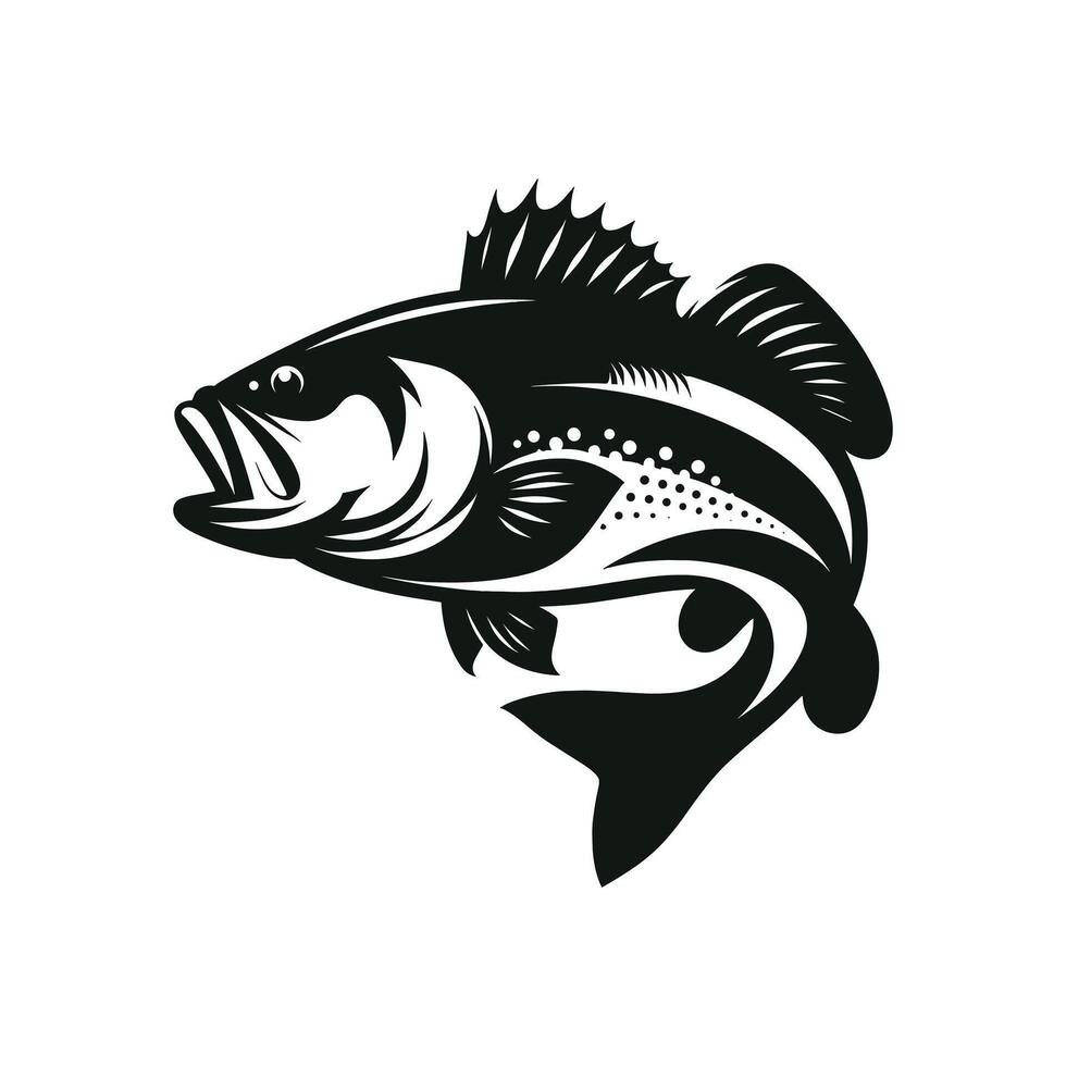 silhouette de une basse poisson logo icône vecteur illustration