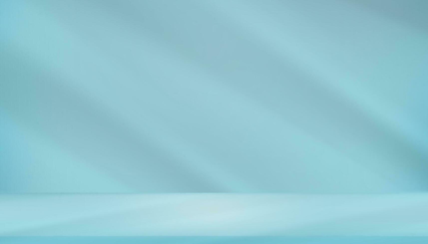 Contexte bleu mur studio avec ombre et lumière réflexion surface texture, vecteur printemps toile de fond vide pièce avec podium afficher et Haut étagère bar pour produit, modèle bannière pour été collection