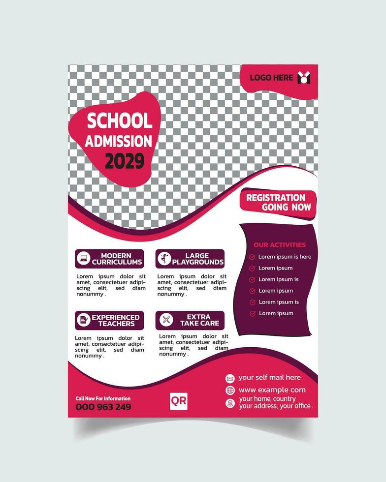 Créatif des gamins école prospectus et magnifique conception école brochure admission ouvert prospectus vecteur fichier