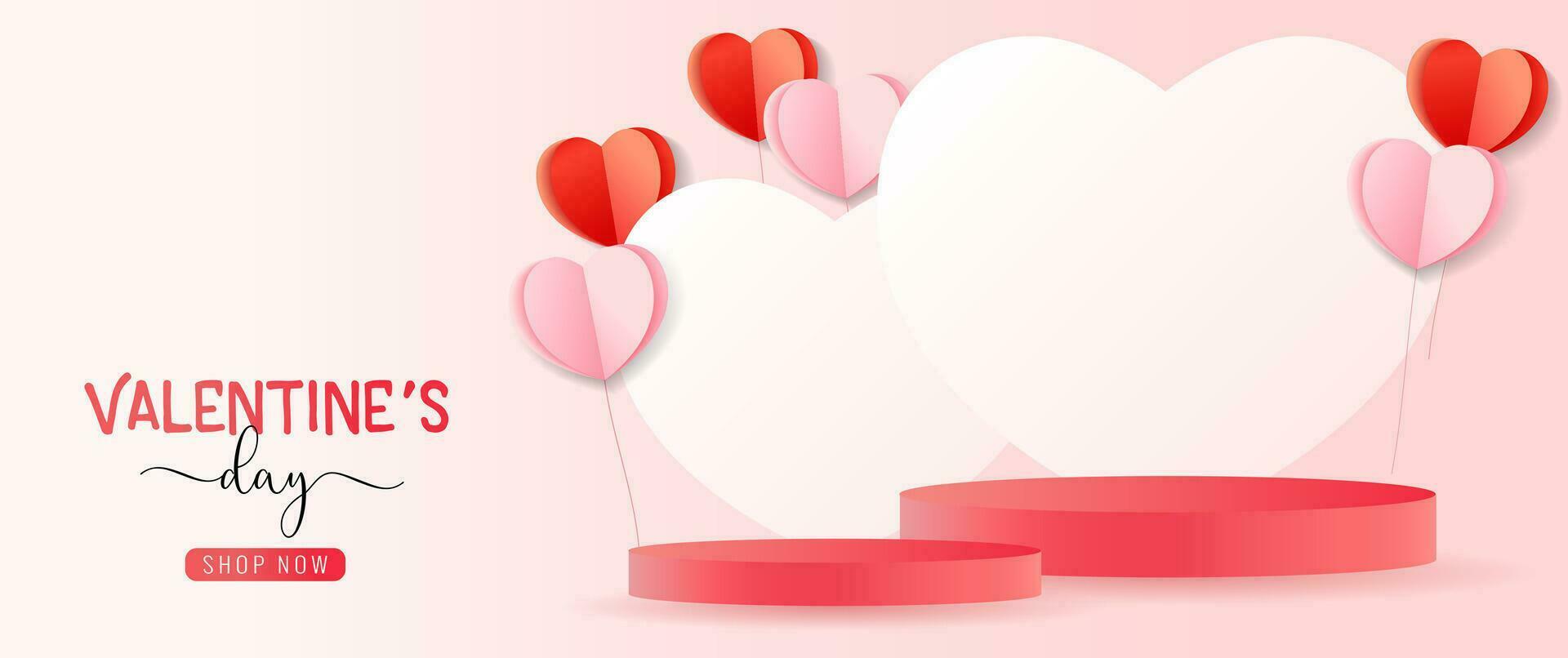 content la Saint-Valentin journée carte postale modèle avec vide cœurs pour vœux. Vide conception. vecteur