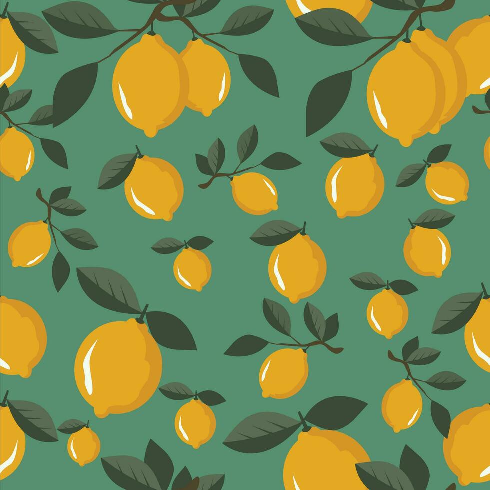 citron fruit, un illustration de sans couture modèle vecteur