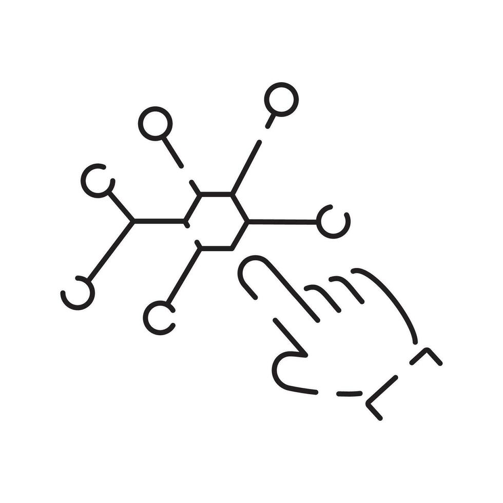 blockchain vecteur ligne concept icône ou logo élément. La technologie et argent finance.