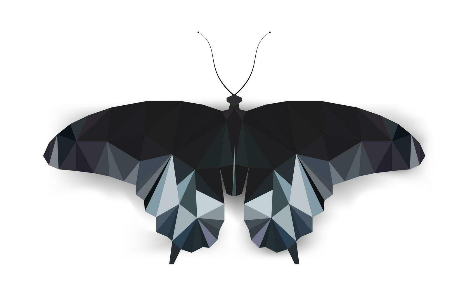 noir et blanc Couleur polygonal papillon conception vecteur