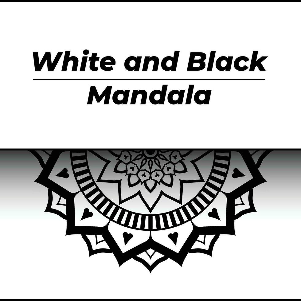 islamique mandala Contexte conception avec noir et blanc Couleur vecteur