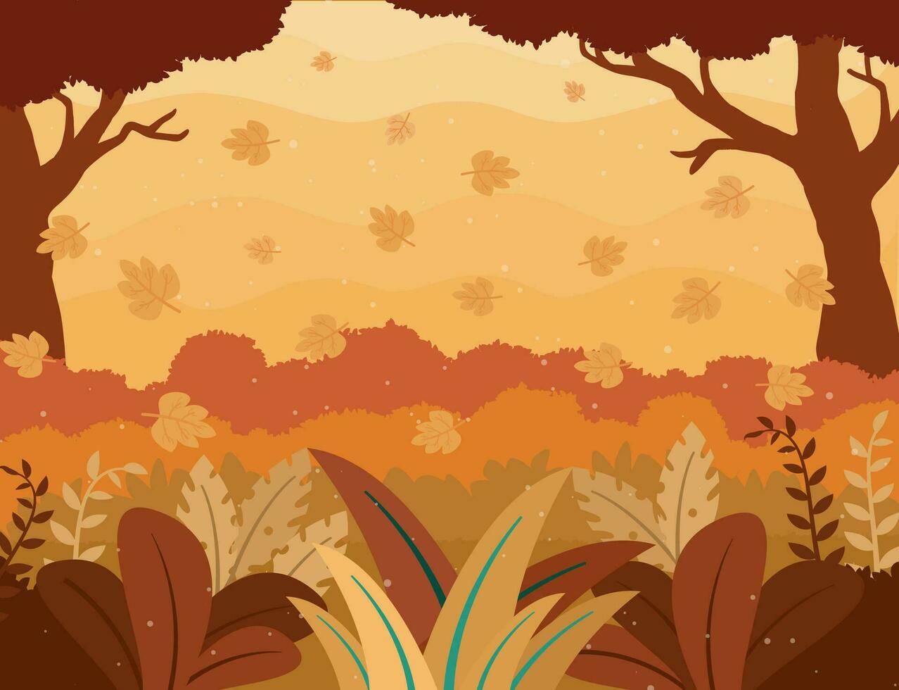Naturel paysage dans l'automne pour le Contexte vecteur