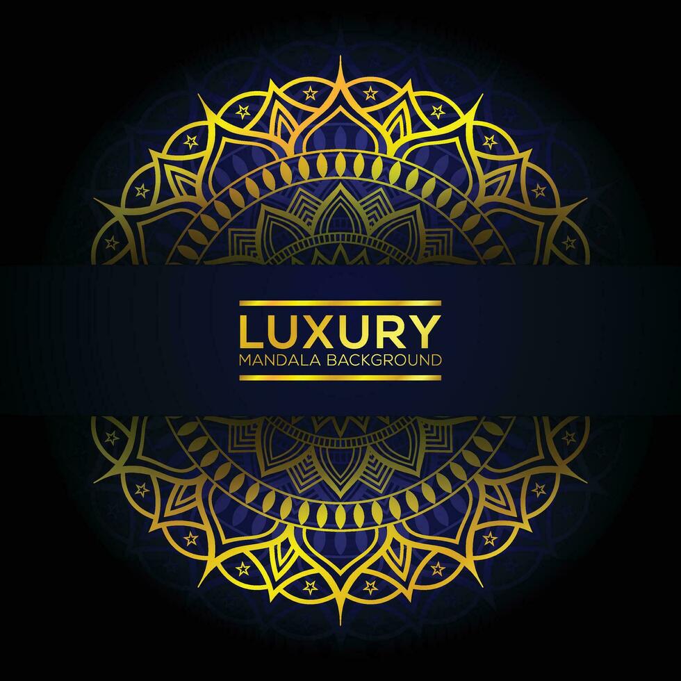 style luxe d'or mandala Contexte vecteur conception
