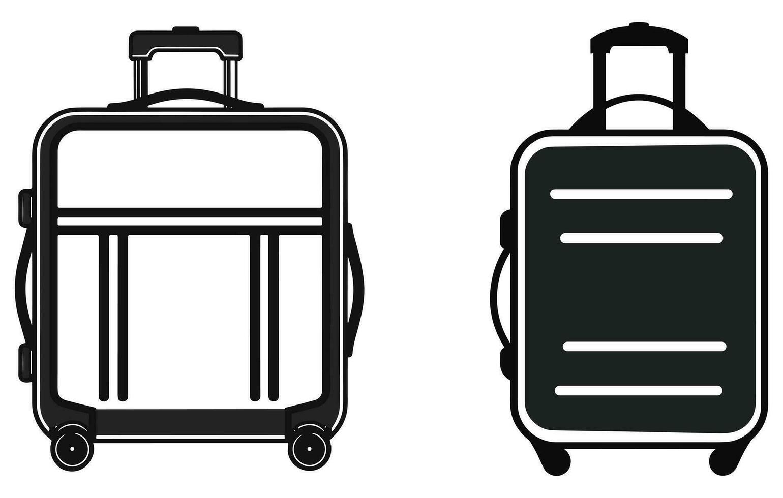 bagage silhouette, valise icône. Voyage bagages vecteur icône
