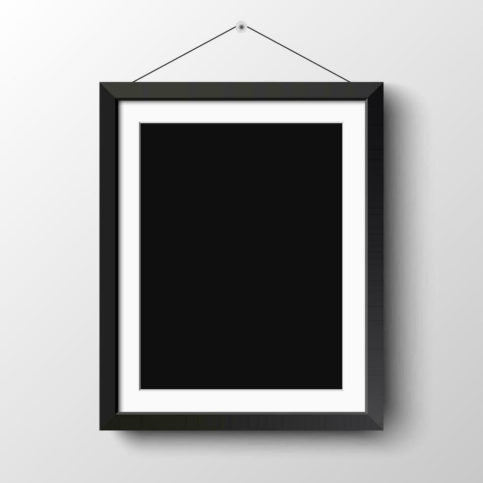 réaliste verticale noir photo image Cadre vecteur