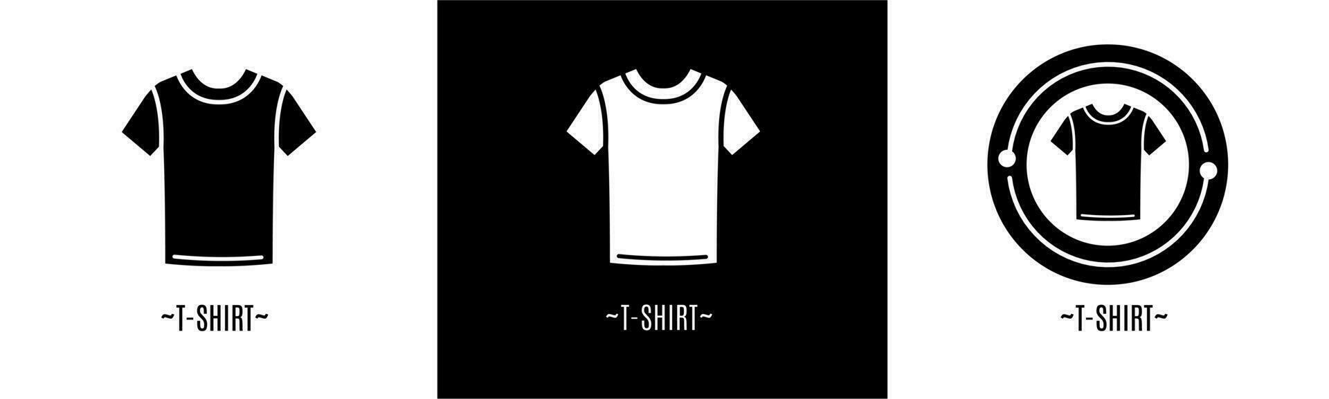 T-shirt logo ensemble. collection de noir et blanc logos. Stock vecteur. vecteur