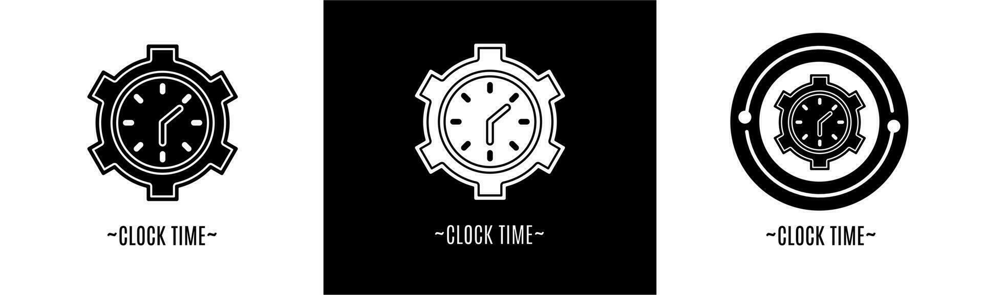 l'horloge temps logo ensemble. collection de noir et blanc logos. Stock vecteur. vecteur