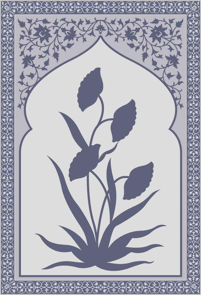 traditionnel Indien fleur motif. Mughal main dessiné, Mughal mur peintures. ancien Indien populaire fleur. botanique floral ethnique motif. traditionnel Oriental fleur motif conception. vecteur
