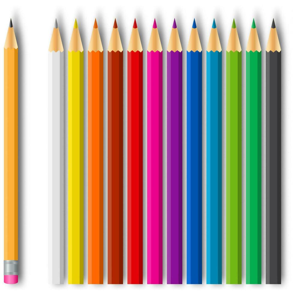 ensemble de crayons de couleur vecteur