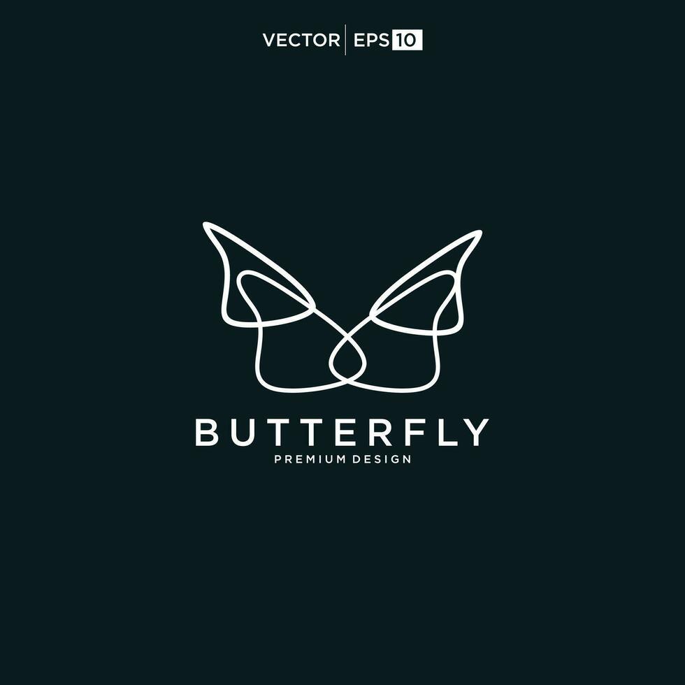 papillon logo. luxe ligne logotype conception. universel prime papillon symbole vecteur