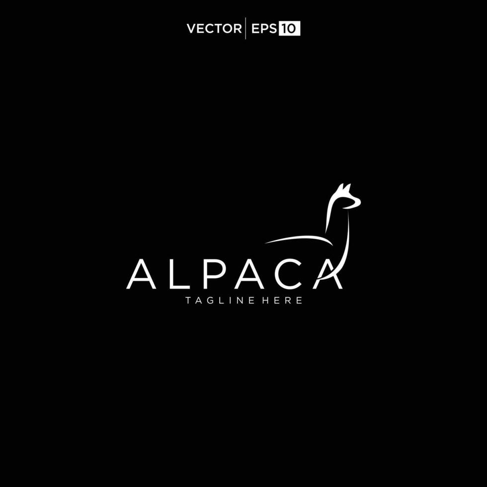 alpaga logo conception icône vecteur silhouette