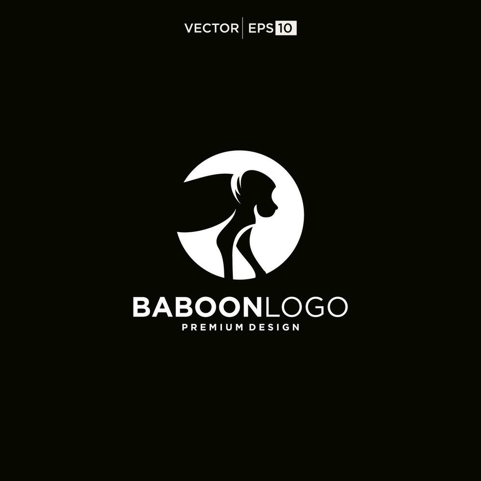 babouin singe logo Facile nettoyer conception vecteur