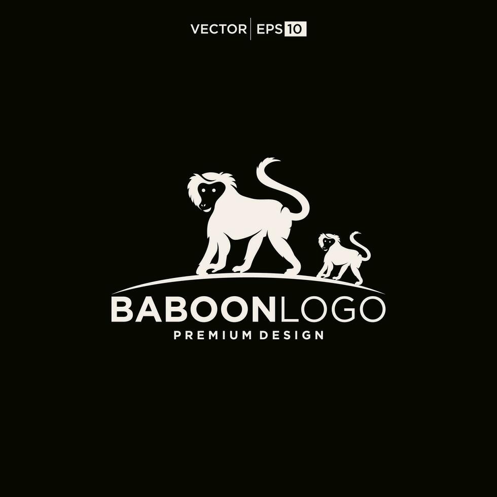 babouin singe logo Facile nettoyer conception vecteur