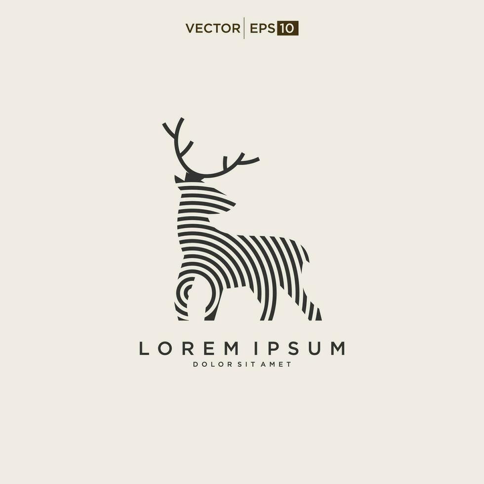 cerf logo ligne Icônes. sauvage renne Extérieur marque étiqueter. wapiti bois signe. vecteur illustration