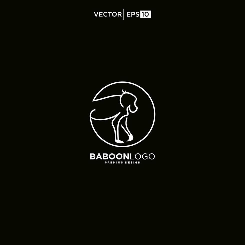 babouin singe logo Facile nettoyer conception vecteur