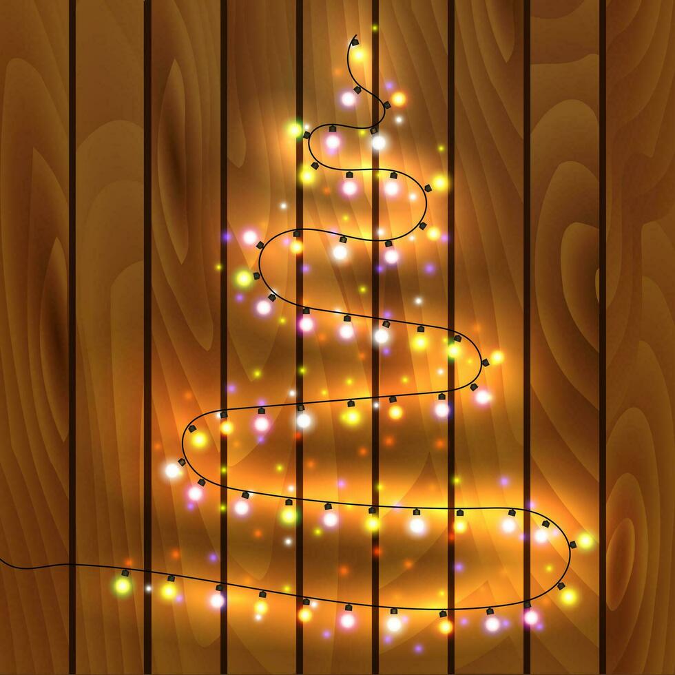 Noël arbre fabriqué de Noël lumières, vecteur