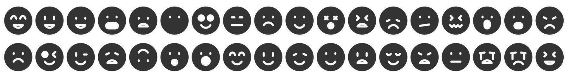 main tiré griffonnage style. bande dessinée doubler. griffonnage emoji visage icône ensemble. emoji avec différent émotion ambiance. art vecteur illustration.
