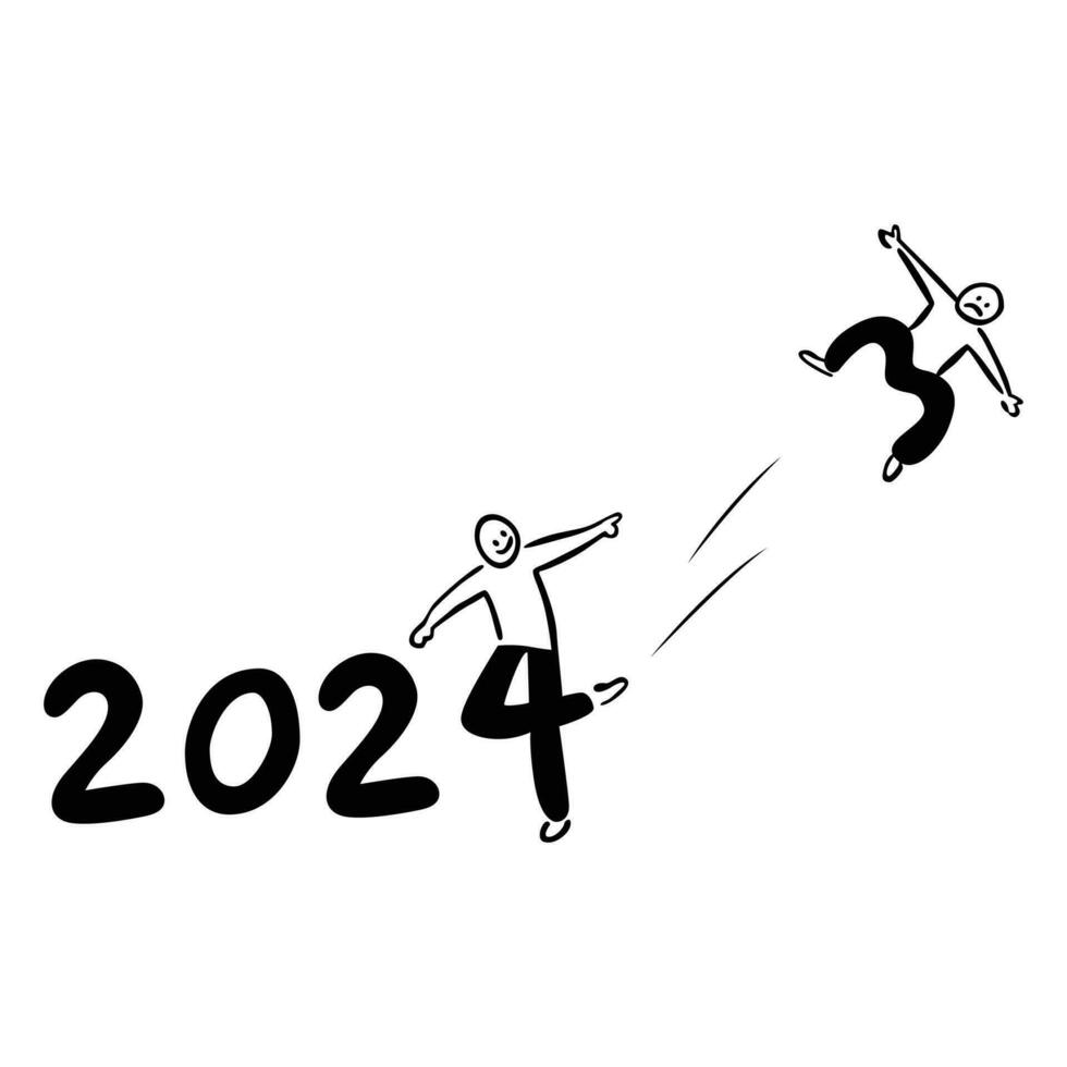 content 2024 Nouveau année vecteur conception