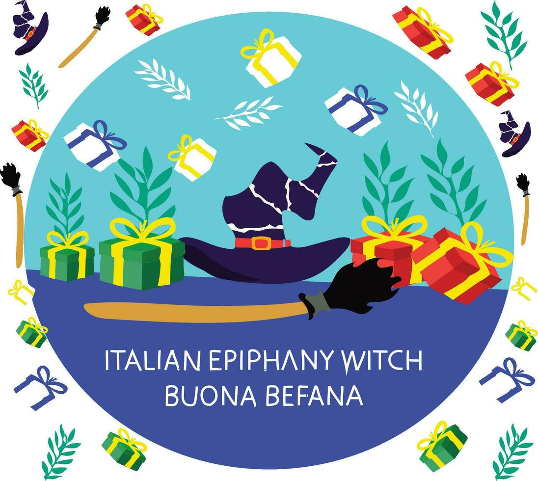 italien Épiphanie sorcière buona befana vecteur