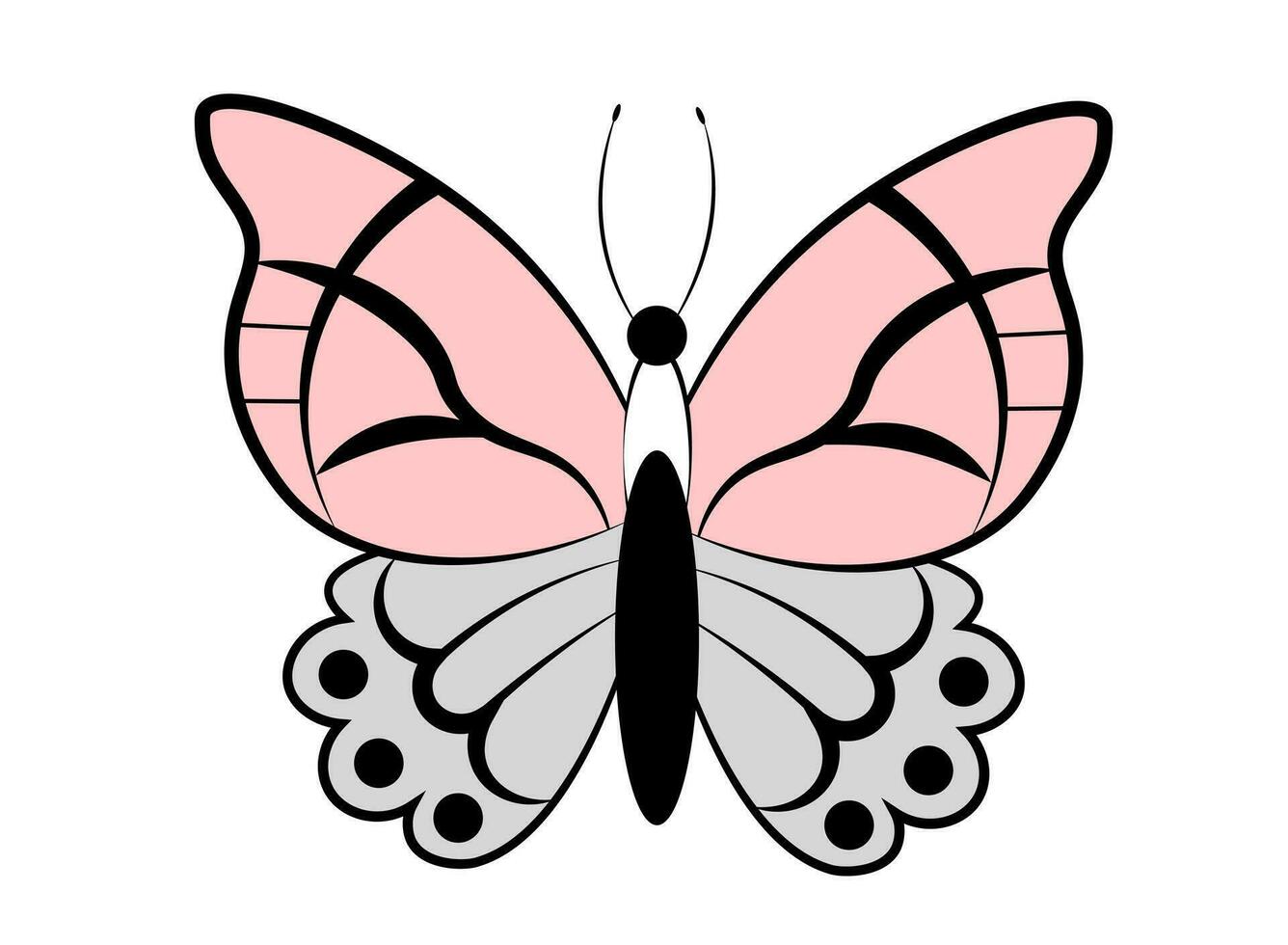 mignonne papillon sur blanc Contexte vecteur