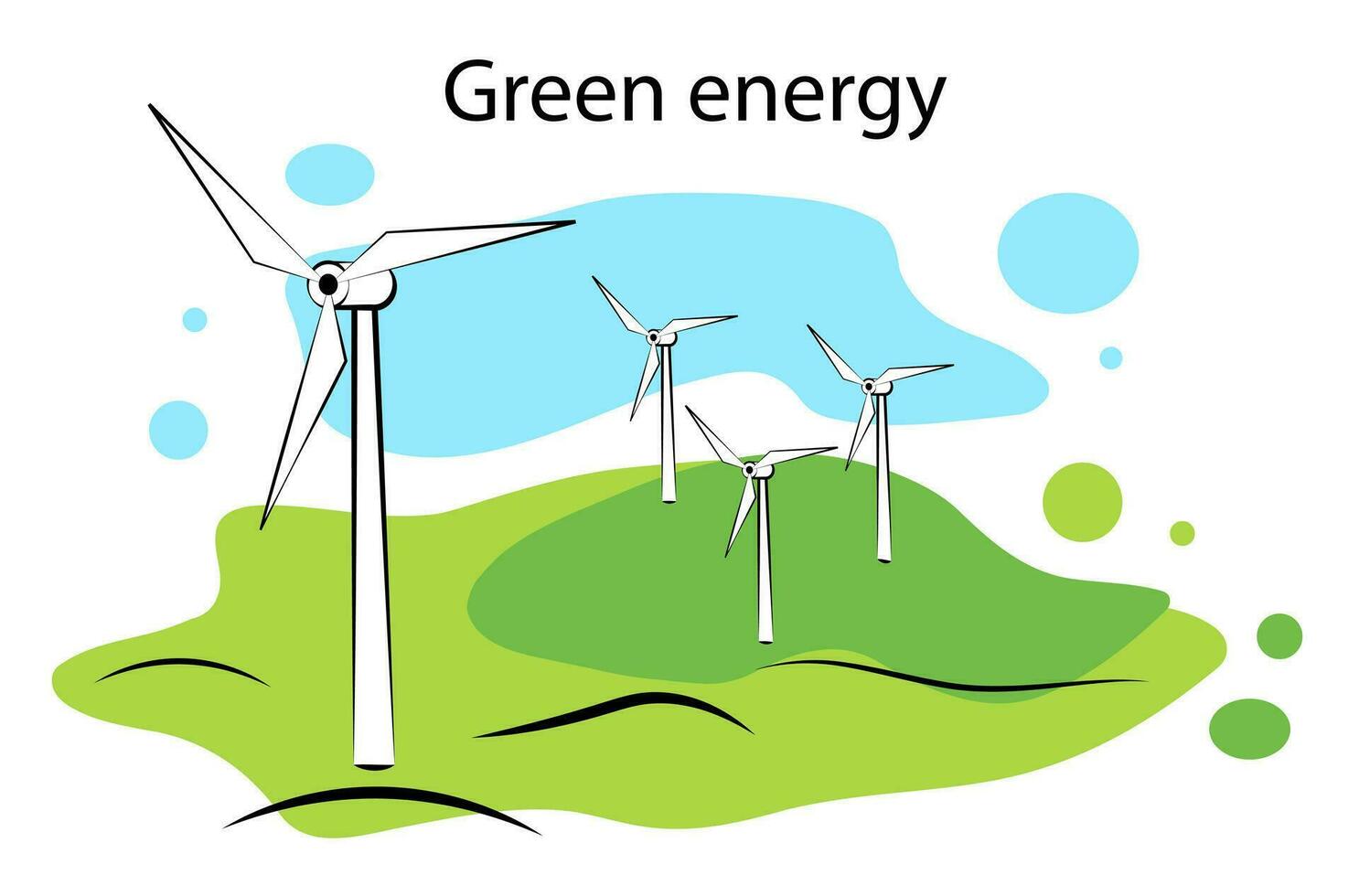 vert énergie. vent turbines. écologique problèmes vecteur