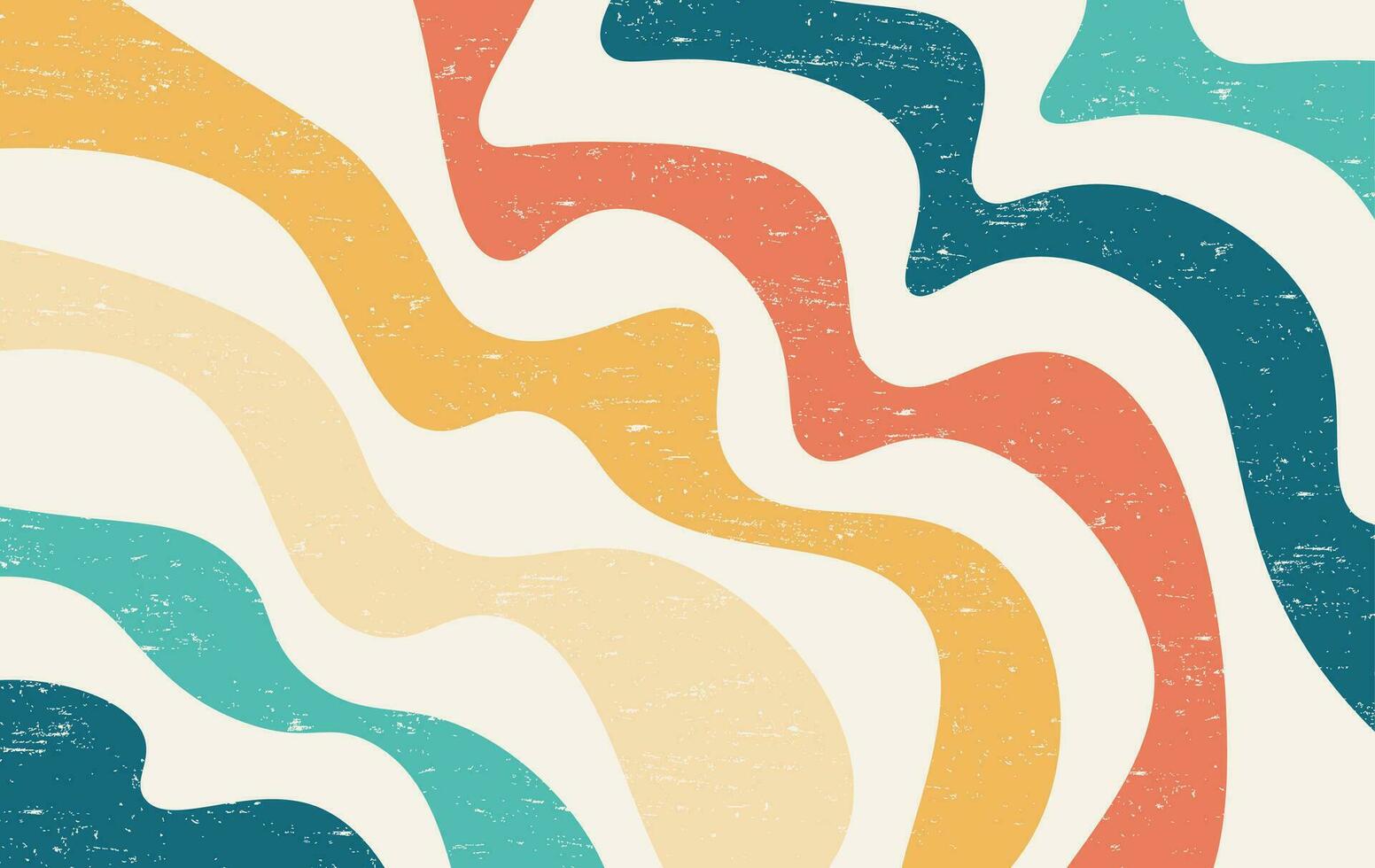 abstrait coloré ancien 1970 hippie rétro minimal élégant fond d'écran Contexte de arc en ciel sensationnel ondulé ligne conception avec sale texture. utilisation à chiffon, textile, affiche, bannière, décoratif, mur art. vecteur