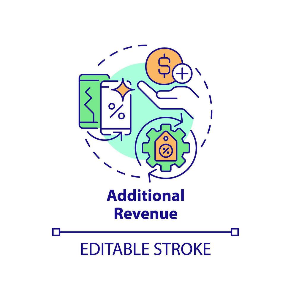 2d modifiable multicolore icône Additionnel revenu concept, Facile isolé vecteur, c2c mince ligne illustration. vecteur