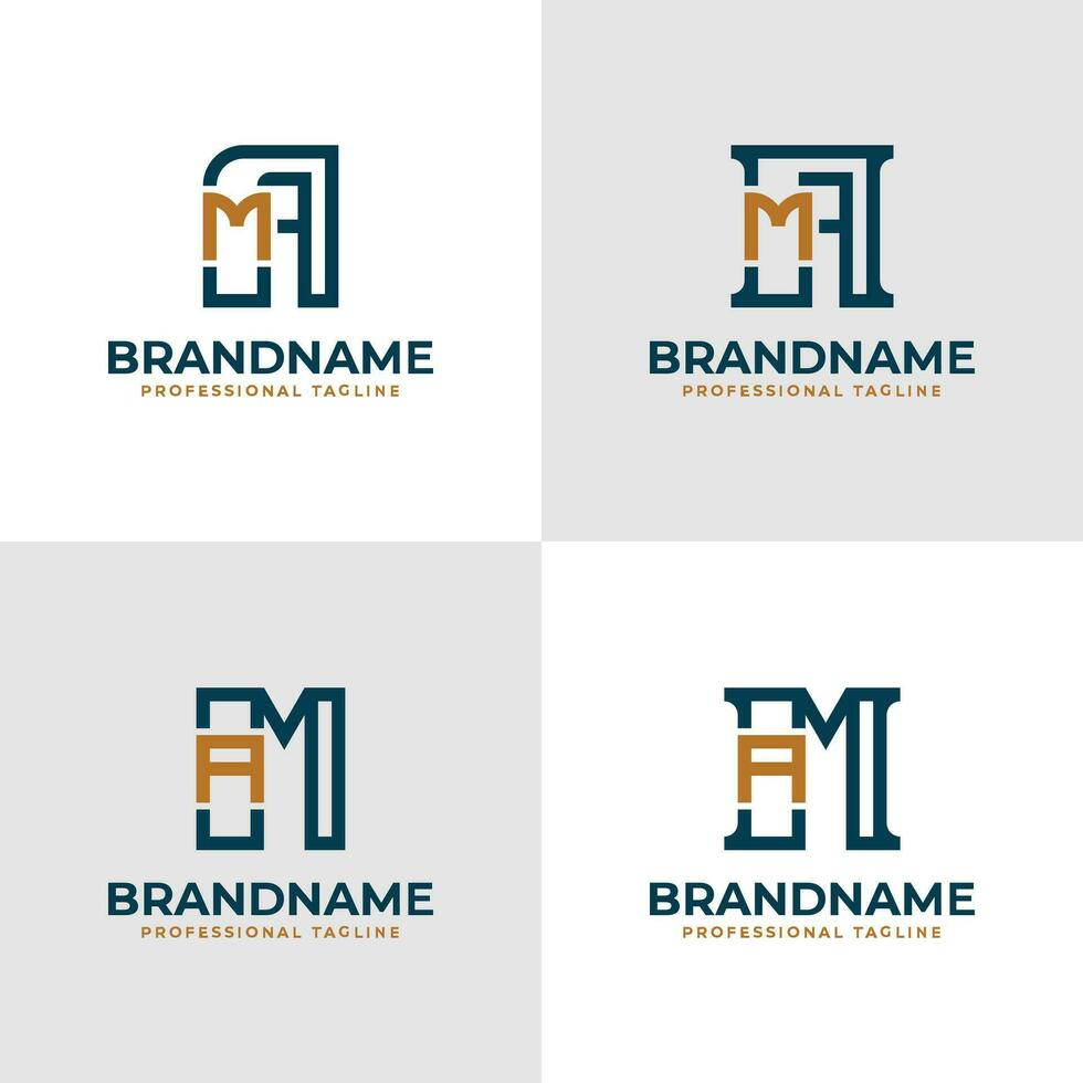 élégant lettre un m et ma monogramme logo, adapté pour affaires avec un m ou ma initiales vecteur