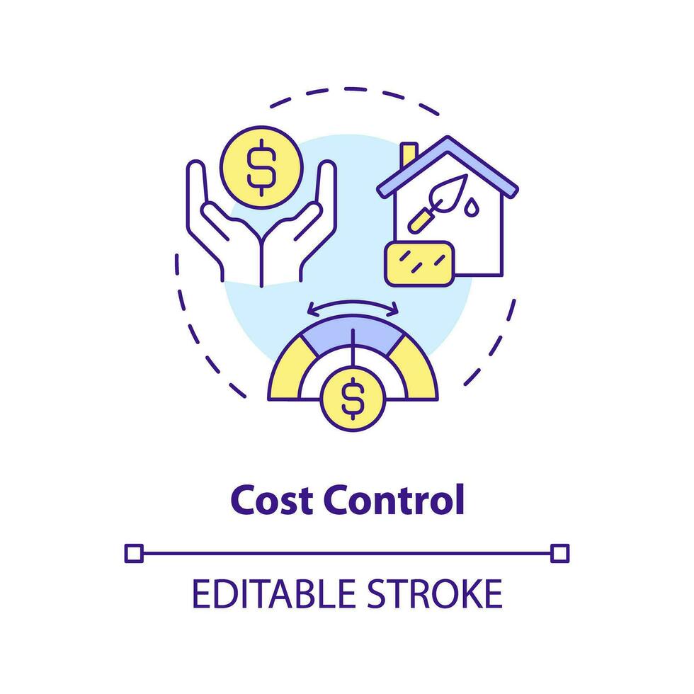 2d modifiable multicolore Coût contrôle icône, Facile isolé vecteur, construction Coût mince ligne illustration. vecteur