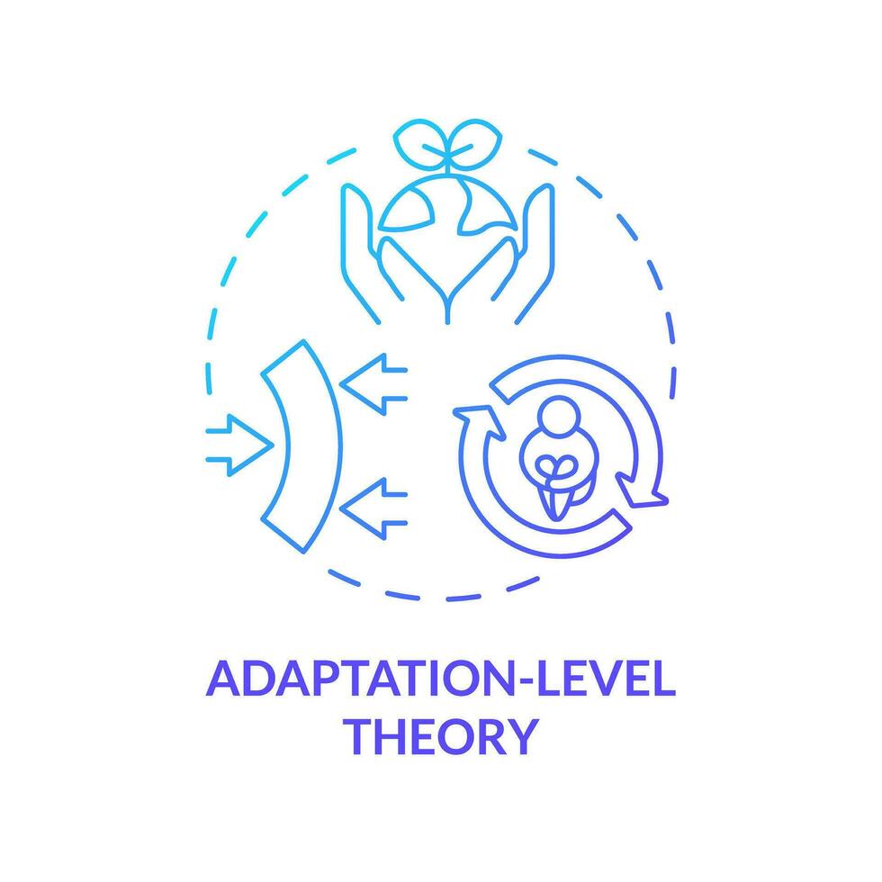 2d pente adaptation niveau théorie icône, Créatif isolé vecteur, mince ligne illustration représentant environnement psychologie. vecteur