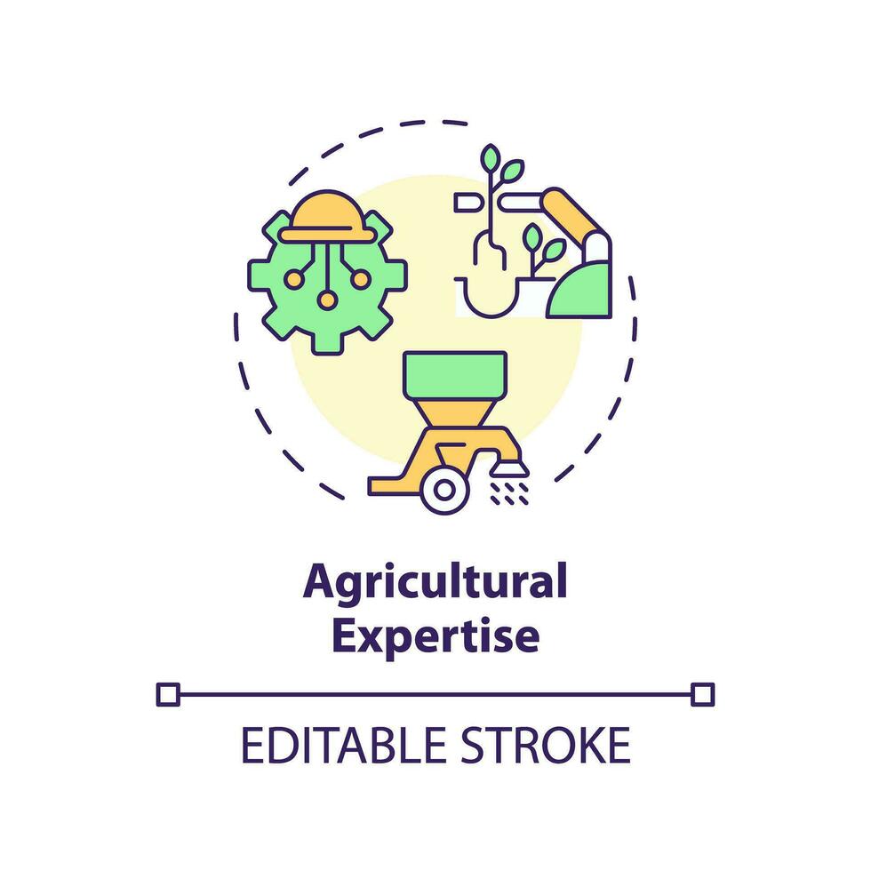 2d modifiable multicolore agricole compétence icône, Créatif isolé vecteur, mince ligne illustration représentant agricole groupes. vecteur