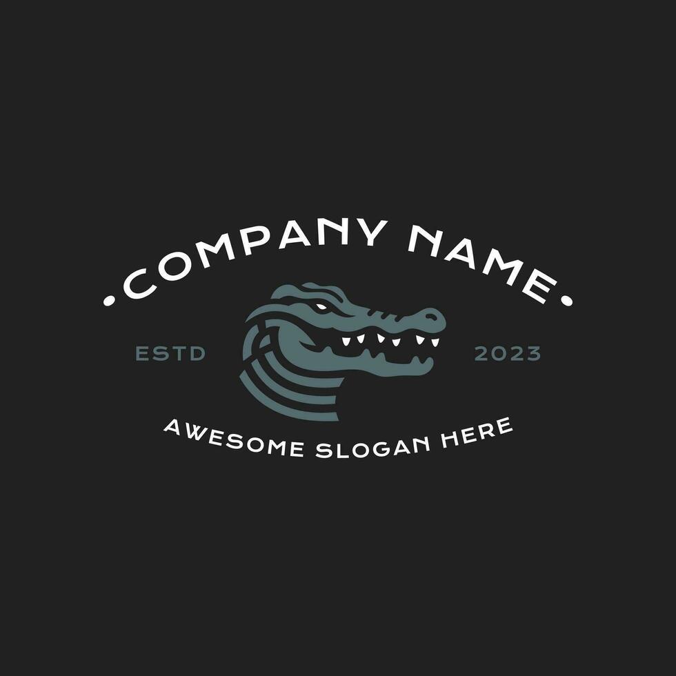 luxe crocodile mascotte vecteur logo conception. Facile minimaliste amphibie animal comme entreprise marque identité. vecteur illustration.
