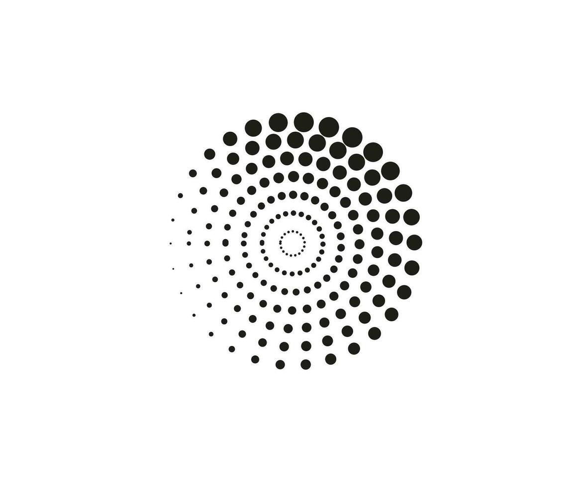 à pois spirale symbole, cercle sur blanc Contexte. vecteur illustration.