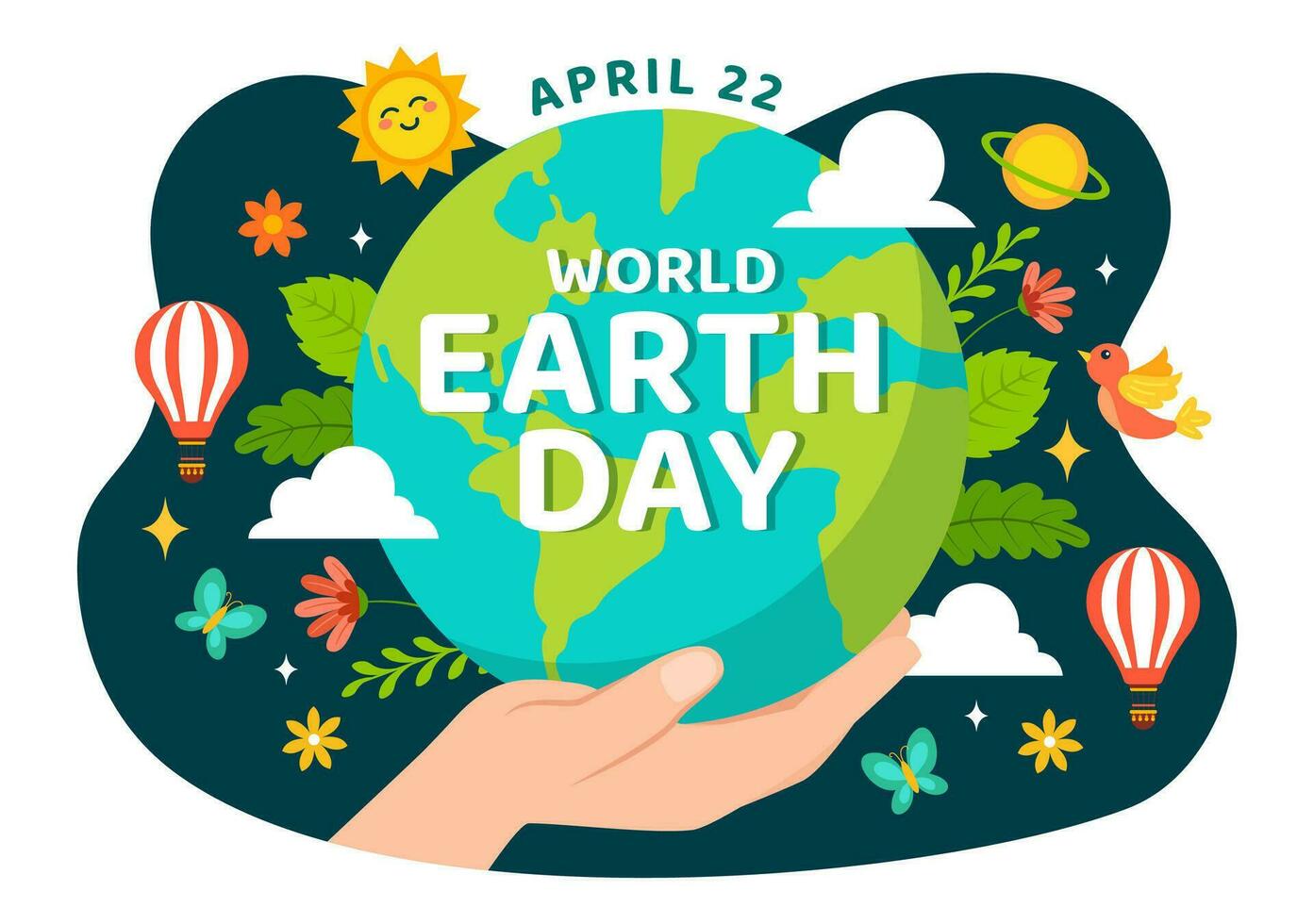 monde Terre journée vecteur illustration sur avril 22 avec monde carte et les plantes ou des arbres pour écologisation conscience dans environnement plat dessin animé Contexte