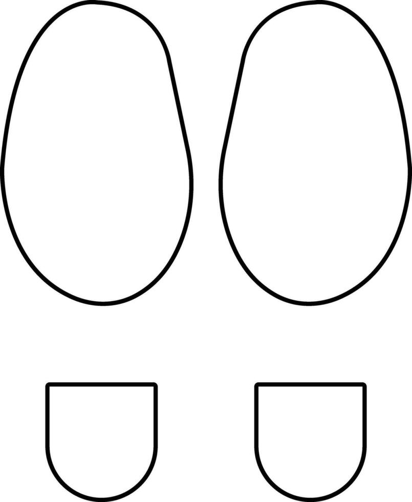 empreintes Humain icône dans ligne silhouette, isolé sur chaussure semelles impression bottes, bébé, homme, femmes pied impression bande de roulement impression icône pieds nus. vecteur pour applications, site Internet