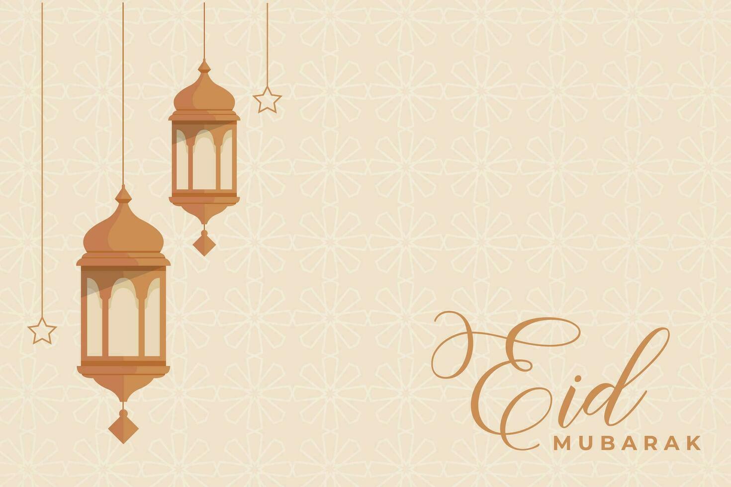 eid mubarak salutation carte avec lanternes et mosquée Contexte vecteur