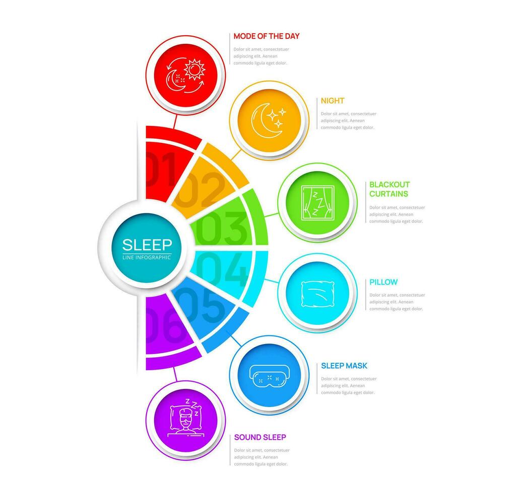 sommeil confort infographie et Les données visualisation vecteur