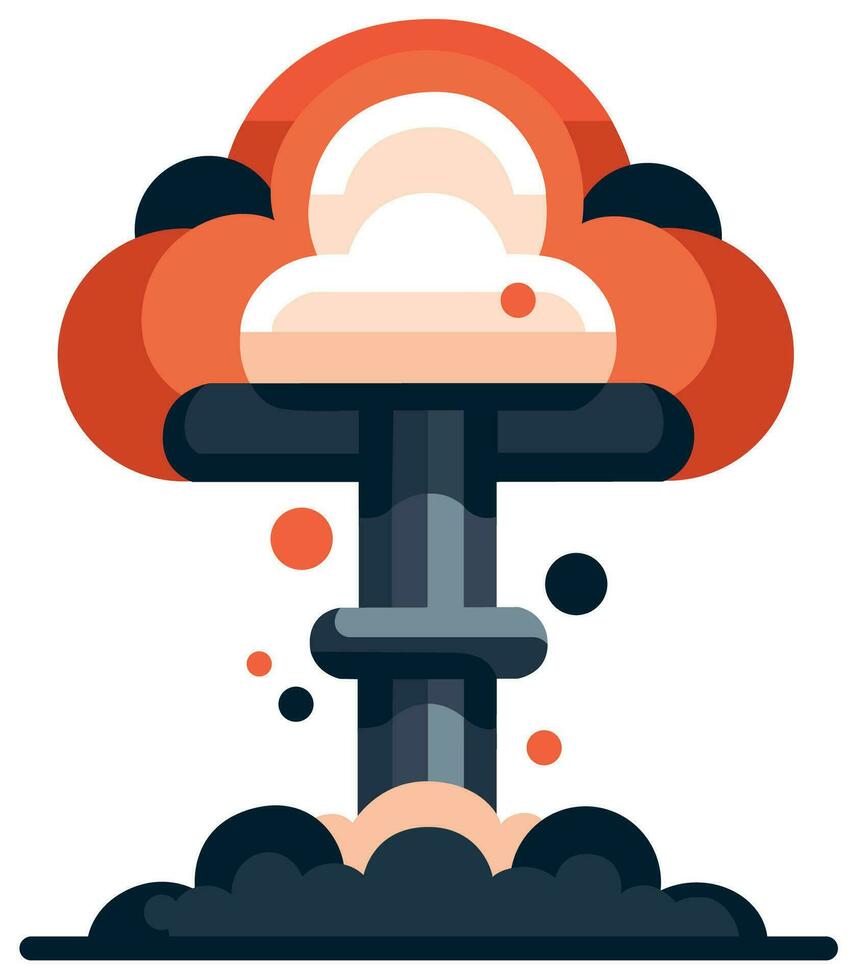 nucléaire bombe champignon nuage plat conception vecteur