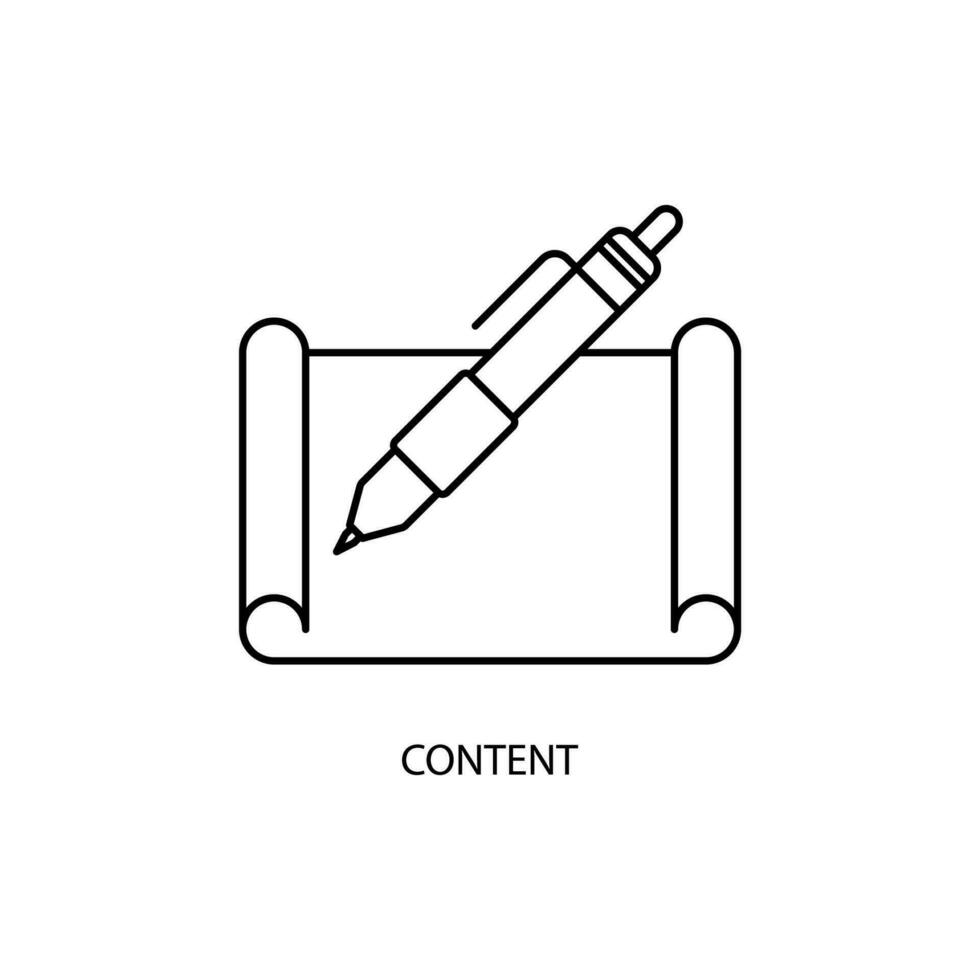 contenu concept ligne icône. Facile élément illustration. contenu concept contour symbole conception. vecteur