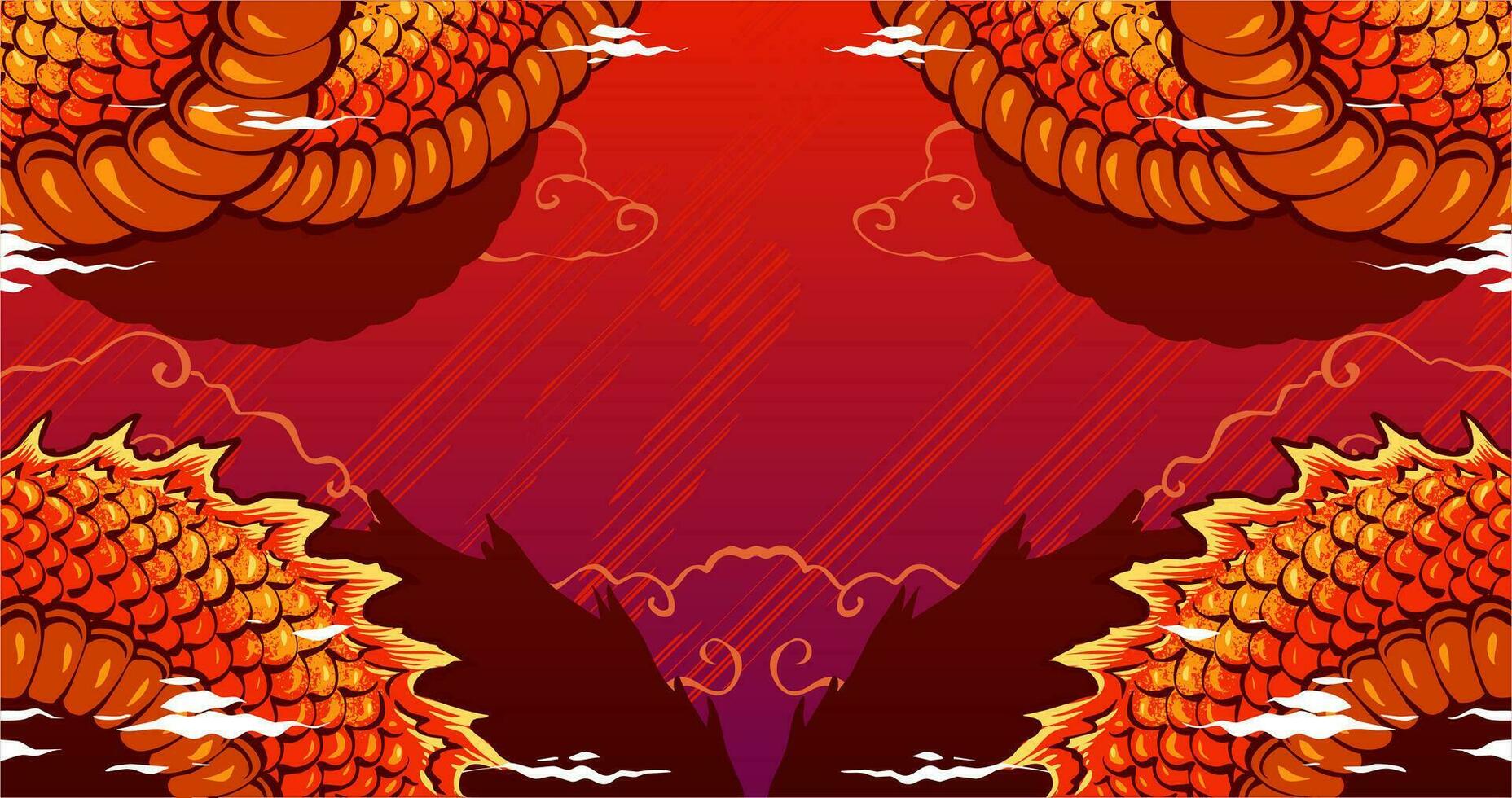 le rouge dragon Contexte vecteur